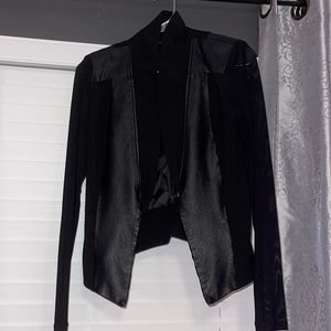 Leather mesh blazer